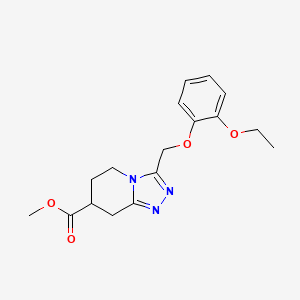 molecular formula C17H21N3O4 B7109721 Methyl 3-[(2-ethoxyphenoxy)methyl]-5,6,7,8-tetrahydro-[1,2,4]triazolo[4,3-a]pyridine-7-carboxylate 