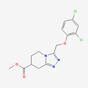 molecular formula C15H15Cl2N3O3 B7109723 Methyl 3-[(2,4-dichlorophenoxy)methyl]-5,6,7,8-tetrahydro-[1,2,4]triazolo[4,3-a]pyridine-7-carboxylate 