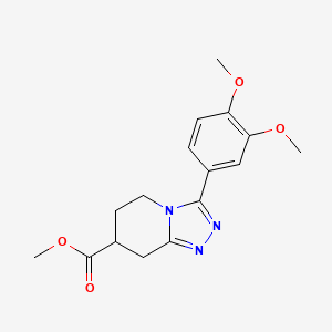 molecular formula C16H19N3O4 B7109736 Methyl 3-(3,4-dimethoxyphenyl)-5,6,7,8-tetrahydro-[1,2,4]triazolo[4,3-a]pyridine-7-carboxylate 