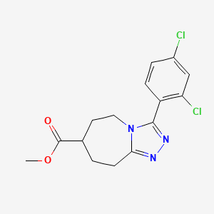 molecular formula C15H15Cl2N3O2 B7109822 methyl 3-(2,4-dichlorophenyl)-6,7,8,9-tetrahydro-5H-[1,2,4]triazolo[4,3-a]azepine-7-carboxylate 