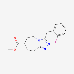 molecular formula C16H18FN3O2 B7109830 methyl 3-[(2-fluorophenyl)methyl]-6,7,8,9-tetrahydro-5H-[1,2,4]triazolo[4,3-a]azepine-7-carboxylate 