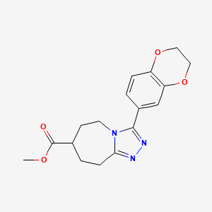 molecular formula C17H19N3O4 B7109831 methyl 3-(2,3-dihydro-1,4-benzodioxin-6-yl)-6,7,8,9-tetrahydro-5H-[1,2,4]triazolo[4,3-a]azepine-7-carboxylate 