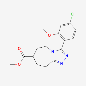 molecular formula C16H18ClN3O3 B7109832 methyl 3-(4-chloro-2-methoxyphenyl)-6,7,8,9-tetrahydro-5H-[1,2,4]triazolo[4,3-a]azepine-7-carboxylate 