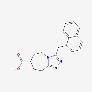 molecular formula C20H21N3O2 B7109834 methyl 3-(naphthalen-1-ylmethyl)-6,7,8,9-tetrahydro-5H-[1,2,4]triazolo[4,3-a]azepine-7-carboxylate 