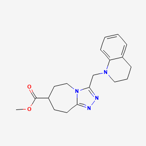 molecular formula C19H24N4O2 B7109840 methyl 3-(3,4-dihydro-2H-quinolin-1-ylmethyl)-6,7,8,9-tetrahydro-5H-[1,2,4]triazolo[4,3-a]azepine-7-carboxylate 