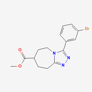 molecular formula C15H16BrN3O2 B7109845 methyl 3-(3-bromophenyl)-6,7,8,9-tetrahydro-5H-[1,2,4]triazolo[4,3-a]azepine-7-carboxylate 