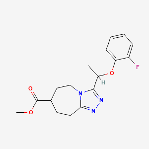 molecular formula C17H20FN3O3 B7109853 methyl 3-[1-(2-fluorophenoxy)ethyl]-6,7,8,9-tetrahydro-5H-[1,2,4]triazolo[4,3-a]azepine-7-carboxylate 