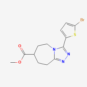 molecular formula C13H14BrN3O2S B7109860 methyl 3-(5-bromothiophen-2-yl)-6,7,8,9-tetrahydro-5H-[1,2,4]triazolo[4,3-a]azepine-7-carboxylate 