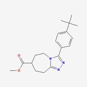 molecular formula C19H25N3O2 B7109867 methyl 3-(4-tert-butylphenyl)-6,7,8,9-tetrahydro-5H-[1,2,4]triazolo[4,3-a]azepine-7-carboxylate 