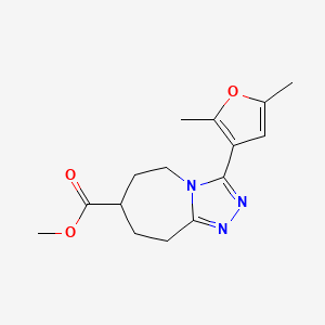 molecular formula C15H19N3O3 B7109873 methyl 3-(2,5-dimethylfuran-3-yl)-6,7,8,9-tetrahydro-5H-[1,2,4]triazolo[4,3-a]azepine-7-carboxylate 