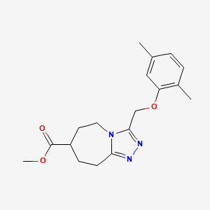 molecular formula C18H23N3O3 B7109876 methyl 3-[(2,5-dimethylphenoxy)methyl]-6,7,8,9-tetrahydro-5H-[1,2,4]triazolo[4,3-a]azepine-7-carboxylate 