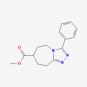 molecular formula C15H17N3O2 B7109881 methyl 3-phenyl-6,7,8,9-tetrahydro-5H-[1,2,4]triazolo[4,3-a]azepine-7-carboxylate 