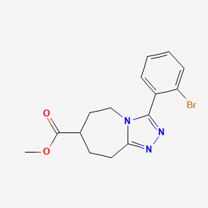 molecular formula C15H16BrN3O2 B7109884 methyl 3-(2-bromophenyl)-6,7,8,9-tetrahydro-5H-[1,2,4]triazolo[4,3-a]azepine-7-carboxylate 