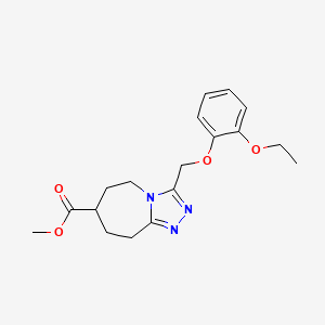 molecular formula C18H23N3O4 B7109921 methyl 3-[(2-ethoxyphenoxy)methyl]-6,7,8,9-tetrahydro-5H-[1,2,4]triazolo[4,3-a]azepine-7-carboxylate 