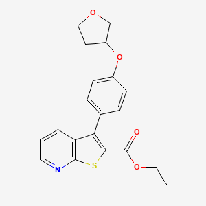 molecular formula C20H19NO4S B7110091 Ethyl 3-[4-(oxolan-3-yloxy)phenyl]thieno[2,3-b]pyridine-2-carboxylate 