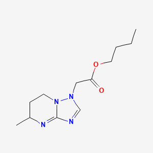 molecular formula C12H20N4O2 B7110342 butyl 2-(5-methyl-6,7-dihydro-5H-[1,2,4]triazolo[1,5-a]pyrimidin-1-yl)acetate 