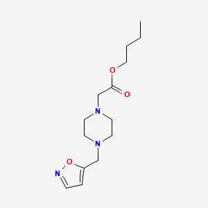 molecular formula C14H23N3O3 B7110356 Butyl 2-[4-(1,2-oxazol-5-ylmethyl)piperazin-1-yl]acetate 