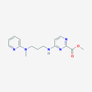 molecular formula C15H19N5O2 B7110599 Methyl 4-[3-[methyl(pyridin-2-yl)amino]propylamino]pyrimidine-2-carboxylate 