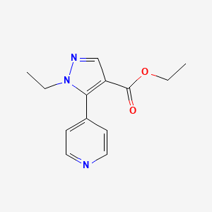 molecular formula C13H15N3O2 B7110676 Ethyl 1-ethyl-5-pyridin-4-ylpyrazole-4-carboxylate 