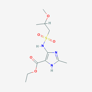 molecular formula C11H19N3O5S B7111126 ethyl 4-(2-methoxypropylsulfonylamino)-2-methyl-1H-imidazole-5-carboxylate 