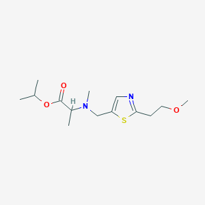 molecular formula C14H24N2O3S B7111421 Propan-2-yl 2-[[2-(2-methoxyethyl)-1,3-thiazol-5-yl]methyl-methylamino]propanoate 