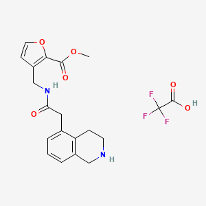 molecular formula C20H21F3N2O6 B7111442 Methyl 3-[[[2-(1,2,3,4-tetrahydroisoquinolin-5-yl)acetyl]amino]methyl]furan-2-carboxylate;2,2,2-trifluoroacetic acid 