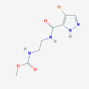 molecular formula C8H11BrN4O3 B7112025 methyl N-[2-[(4-bromo-1H-pyrazole-5-carbonyl)amino]ethyl]carbamate 