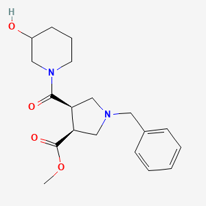 molecular formula C19H26N2O4 B7112057 methyl (3S,4R)-1-benzyl-4-(3-hydroxypiperidine-1-carbonyl)pyrrolidine-3-carboxylate 