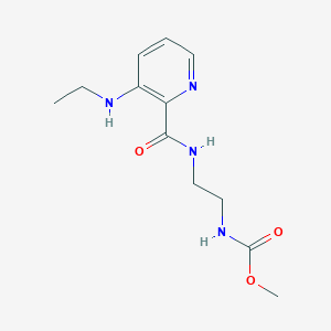 molecular formula C12H18N4O3 B7112137 methyl N-[2-[[3-(ethylamino)pyridine-2-carbonyl]amino]ethyl]carbamate 