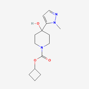 molecular formula C14H21N3O3 B7112341 Cyclobutyl 4-hydroxy-4-(2-methylpyrazol-3-yl)piperidine-1-carboxylate 