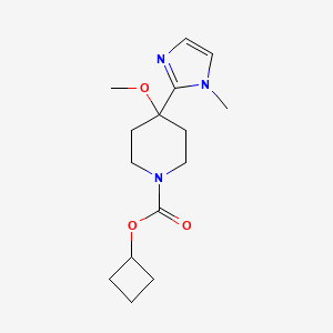 molecular formula C15H23N3O3 B7112414 Cyclobutyl 4-methoxy-4-(1-methylimidazol-2-yl)piperidine-1-carboxylate 