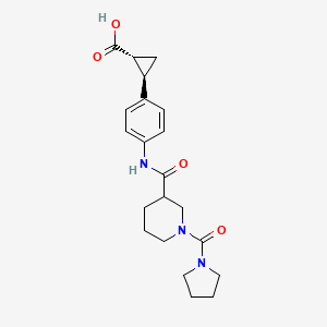 (1R,2R)-2-[4-[[1-(pyrrolidine-1-carbonyl)piperidine-3-carbonyl]amino]phenyl]cyclopropane-1-carboxylic acid