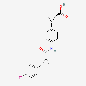 (1R,2R)-2-[4-[[2-(4-fluorophenyl)cyclopropanecarbonyl]amino]phenyl]cyclopropane-1-carboxylic acid