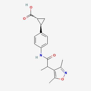 (1R,2R)-2-[4-[2-(3,5-dimethyl-1,2-oxazol-4-yl)propanoylamino]phenyl]cyclopropane-1-carboxylic acid