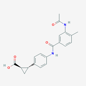 (1R,2R)-2-[4-[(3-acetamido-4-methylbenzoyl)amino]phenyl]cyclopropane-1-carboxylic acid