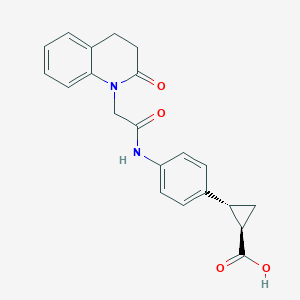 (1R,2R)-2-[4-[[2-(2-oxo-3,4-dihydroquinolin-1-yl)acetyl]amino]phenyl]cyclopropane-1-carboxylic acid