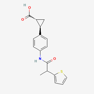 (1R,2R)-2-[4-(2-thiophen-2-ylpropanoylamino)phenyl]cyclopropane-1-carboxylic acid