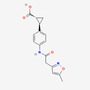 (1R,2R)-2-[4-[[2-(5-methyl-1,2-oxazol-3-yl)acetyl]amino]phenyl]cyclopropane-1-carboxylic acid