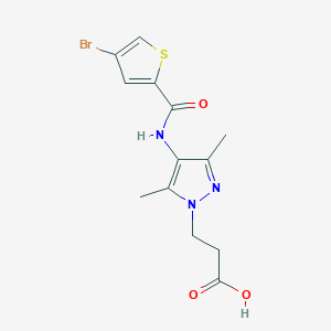 3-[4-[(4-Bromothiophene-2-carbonyl)amino]-3,5-dimethylpyrazol-1-yl]propanoic acid