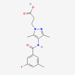 3-[4-[(3-Fluoro-5-methylbenzoyl)amino]-3,5-dimethylpyrazol-1-yl]propanoic acid