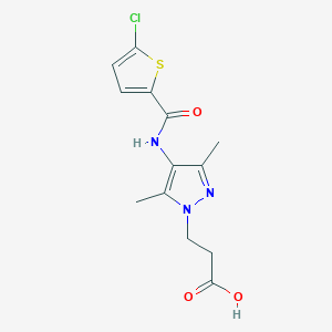 3-[4-[(5-Chlorothiophene-2-carbonyl)amino]-3,5-dimethylpyrazol-1-yl]propanoic acid