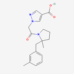 1-[2-[2-Methyl-2-[(3-methylphenyl)methyl]pyrrolidin-1-yl]-2-oxoethyl]pyrazole-4-carboxylic acid