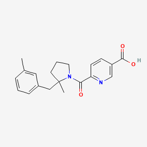 6-[2-Methyl-2-[(3-methylphenyl)methyl]pyrrolidine-1-carbonyl]pyridine-3-carboxylic acid