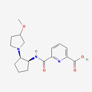 6-[[(1S,2R)-2-(3-methoxypyrrolidin-1-yl)cyclopentyl]carbamoyl]pyridine-2-carboxylic acid