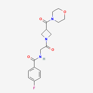 4-fluoro-N-[2-[3-(morpholine-4-carbonyl)azetidin-1-yl]-2-oxoethyl]benzamide