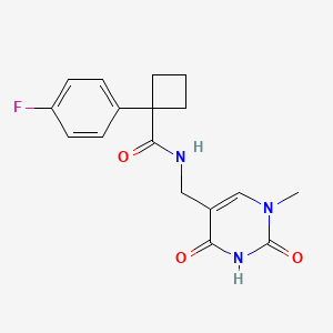 1-(4-fluorophenyl)-N-[(1-methyl-2,4-dioxopyrimidin-5-yl)methyl]cyclobutane-1-carboxamide