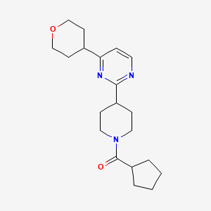 Cyclopentyl-[4-[4-(oxan-4-yl)pyrimidin-2-yl]piperidin-1-yl]methanone