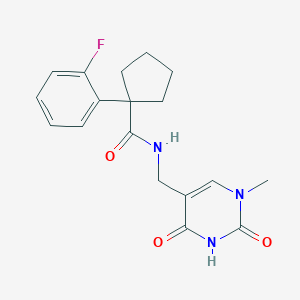 1-(2-fluorophenyl)-N-[(1-methyl-2,4-dioxopyrimidin-5-yl)methyl]cyclopentane-1-carboxamide