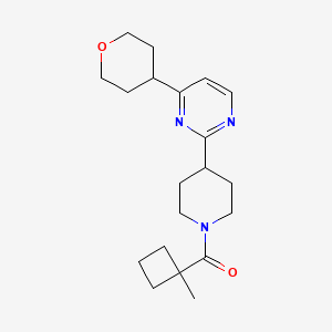 (1-Methylcyclobutyl)-[4-[4-(oxan-4-yl)pyrimidin-2-yl]piperidin-1-yl]methanone