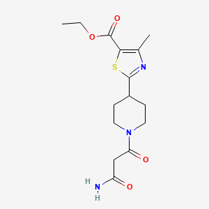 Ethyl 2-[1-(3-amino-3-oxopropanoyl)piperidin-4-yl]-4-methyl-1,3-thiazole-5-carboxylate